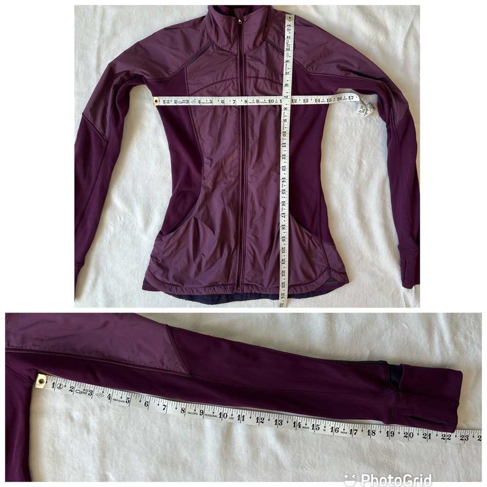 Lululemon Can’t Stop Jacket in Mini Hyper Stripe Plum Matte Glyde Rulu, size 4 - Picture 12 of 16